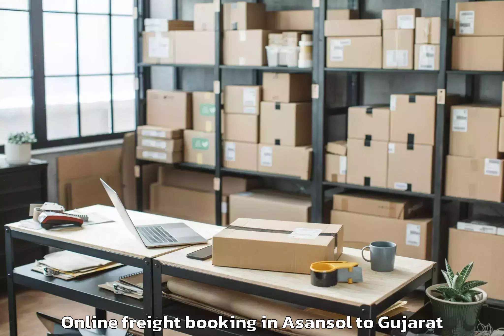 Book Asansol to Malpur Online Freight Booking Online